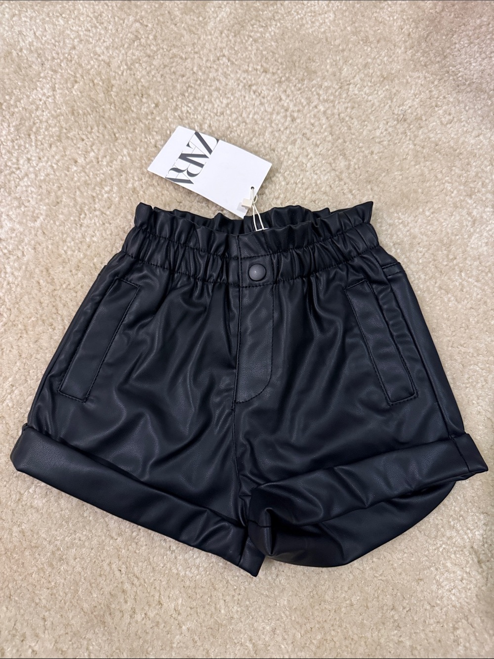 Zara Girls Faux Leather Shorts Size 2-3T NWT